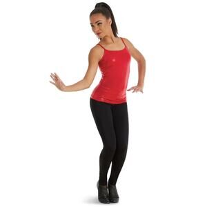 Dance Camisole Top Large Adult Balera Red Metallic Jazz Tap Tank Camisole Shiny